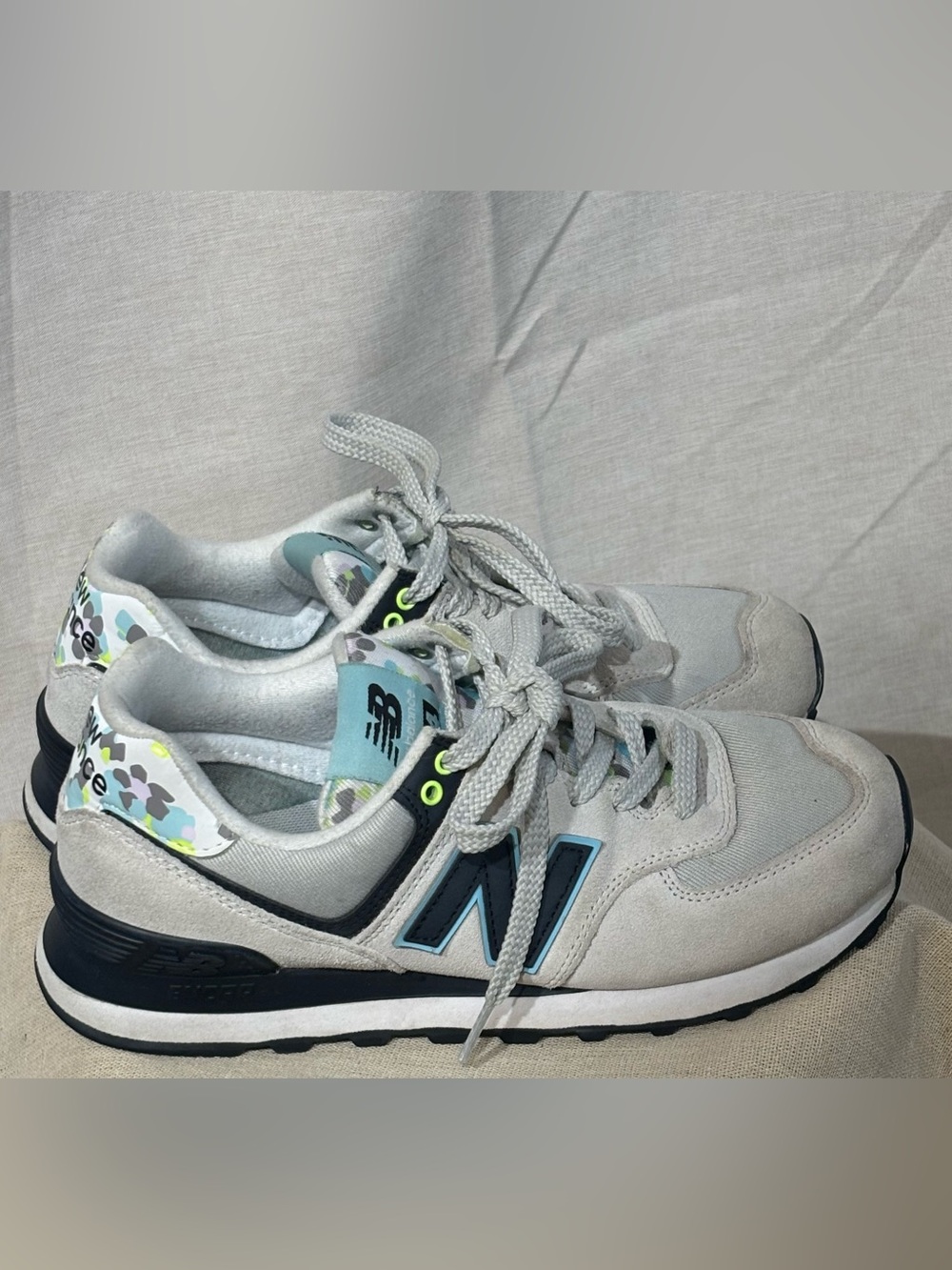 New Balance • 574 Camo Rain Cloud Light Blue Sneaker Shoes Women 7.5